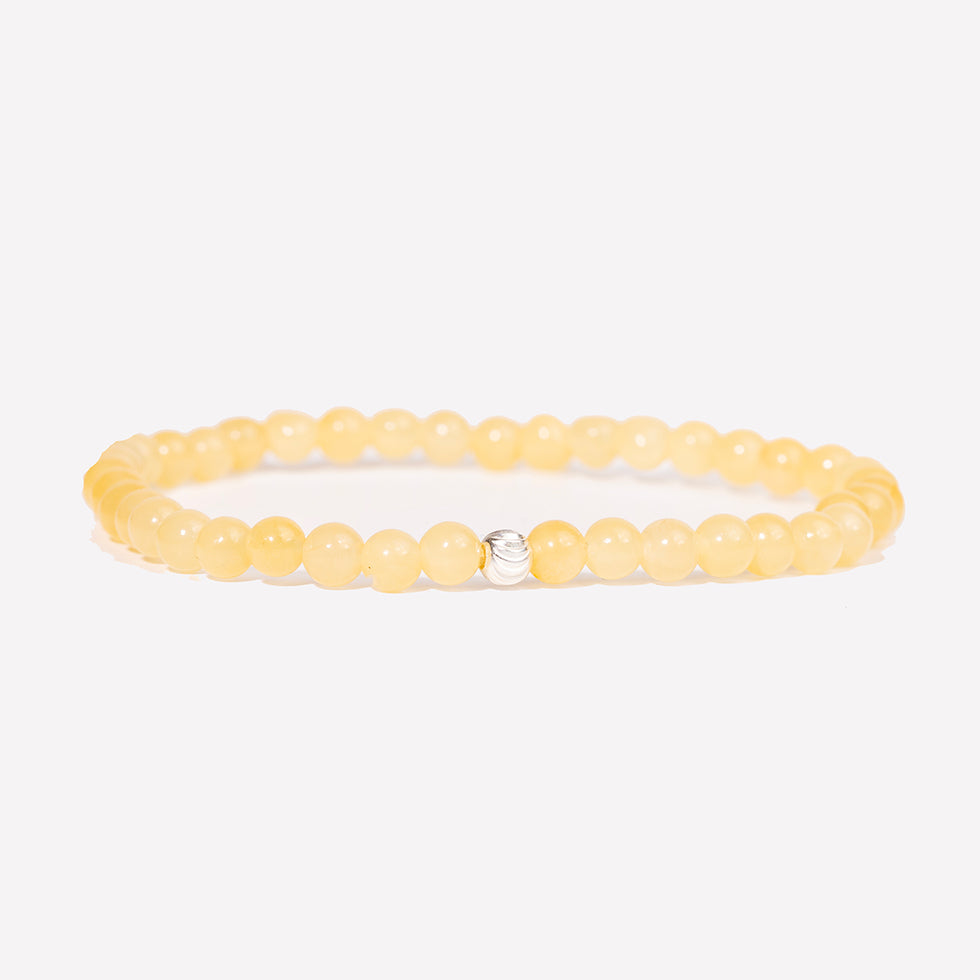 Yellow Calcite Gemstone Bracelet 4mm - Djuna Studios