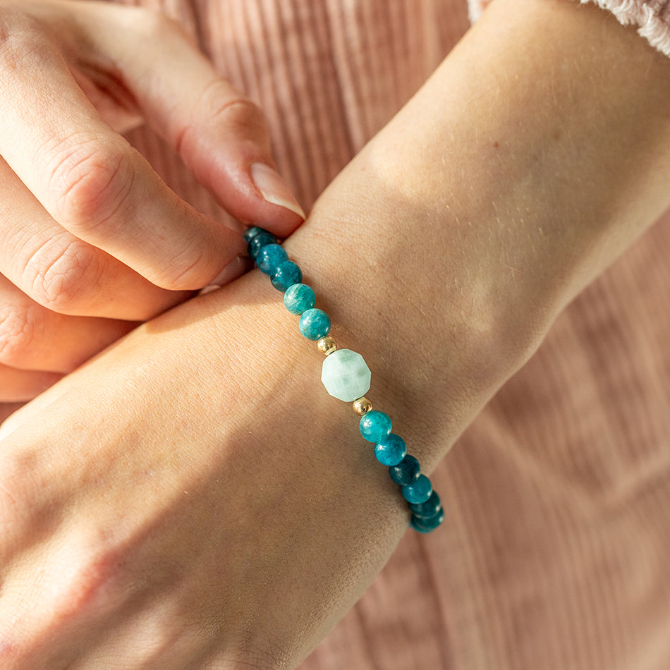 Tranquil Tides Blue Apatite and Aquamarine Bracelet 6mm - Djuna Studios