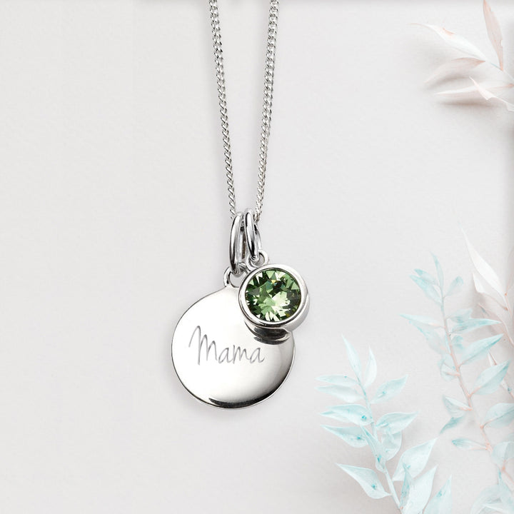 Personalised August Birthstone Necklace - Peridot Crystal - Djuna Studios