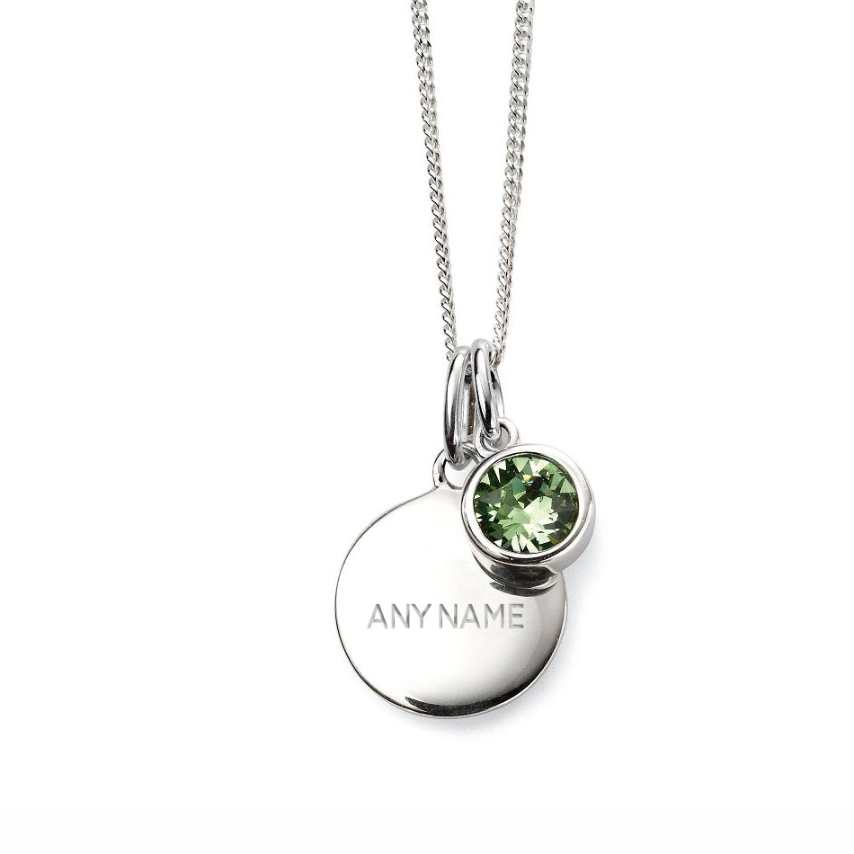 Personalised August Birthstone Necklace - Peridot Crystal - Djuna Studios