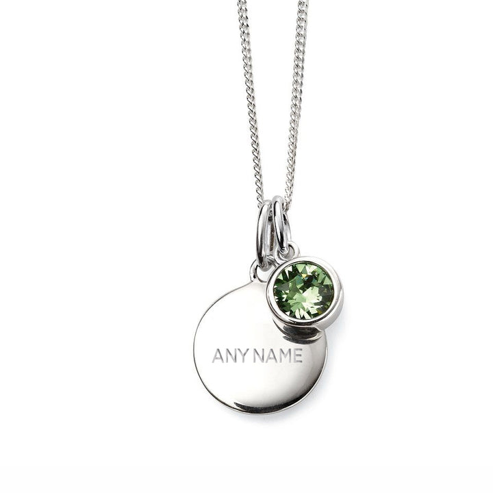 Personalised August Birthstone Necklace - Peridot Crystal - Djuna Studios