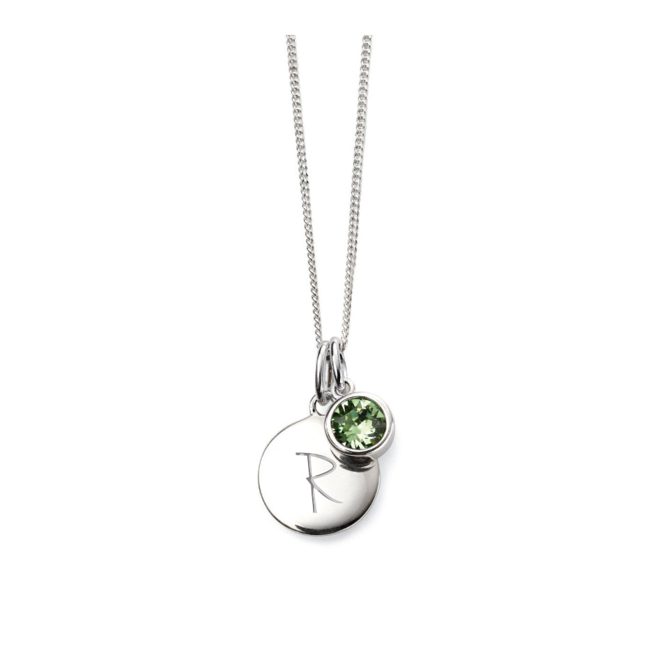 Personalised August Birthstone Necklace - Peridot Crystal - Djuna Studios