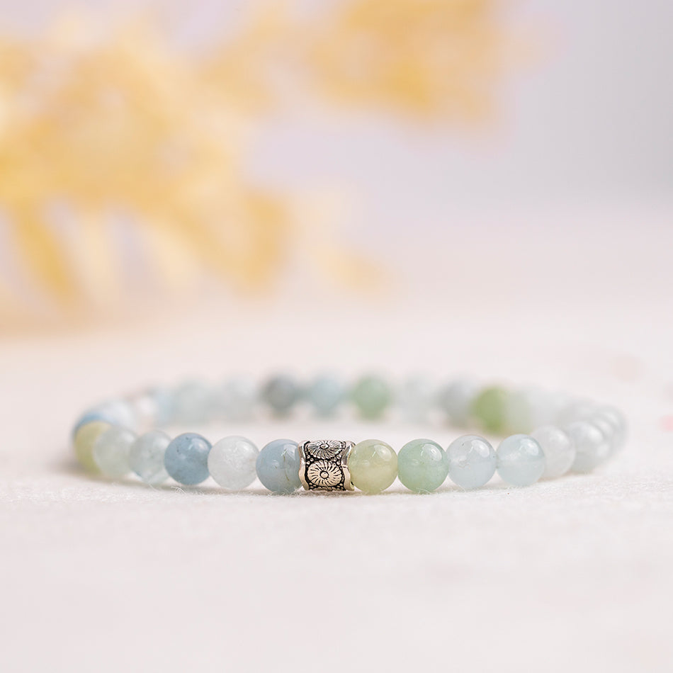 Aquamarine Gemstone Bracelet 6mm - Djuna Studios