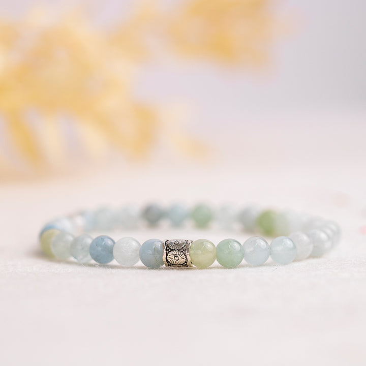 Aquamarine Gemstone Bracelet 6mm - Djuna Studios