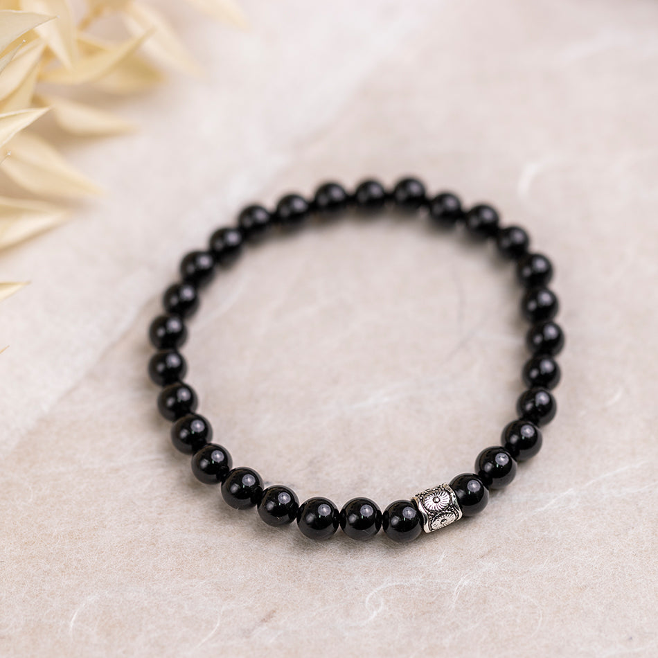 Black Tourmaline Gemstone Bracelet 6mm - Djuna Studios
