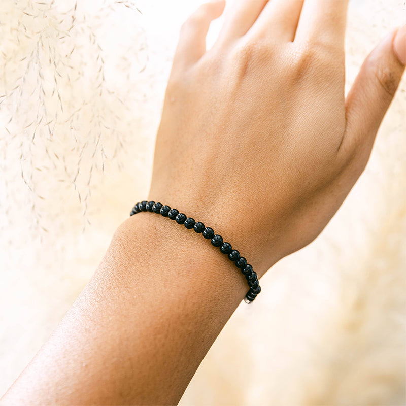 Black Tourmaline Healing Bracelet 4mm - Djuna Studios