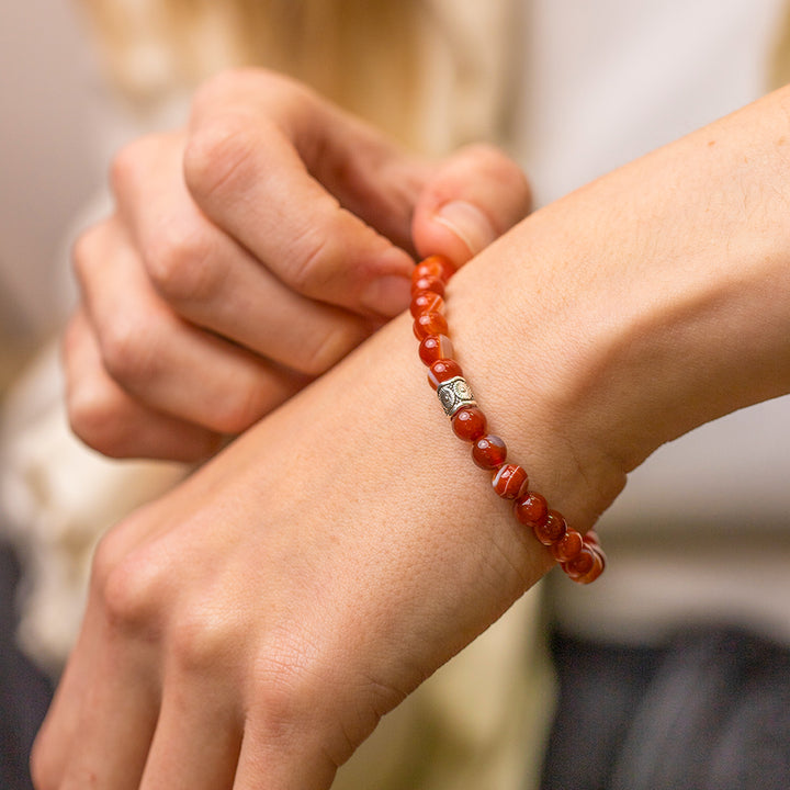 Carnelian Gemstone Bracelet 6mm - Djuna Studios
