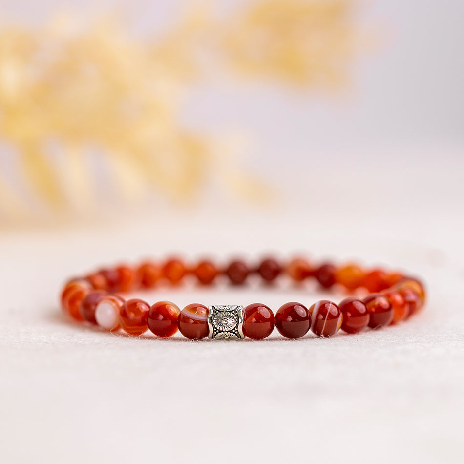 Carnelian Gemstone Bracelet 6mm - Djuna Studios