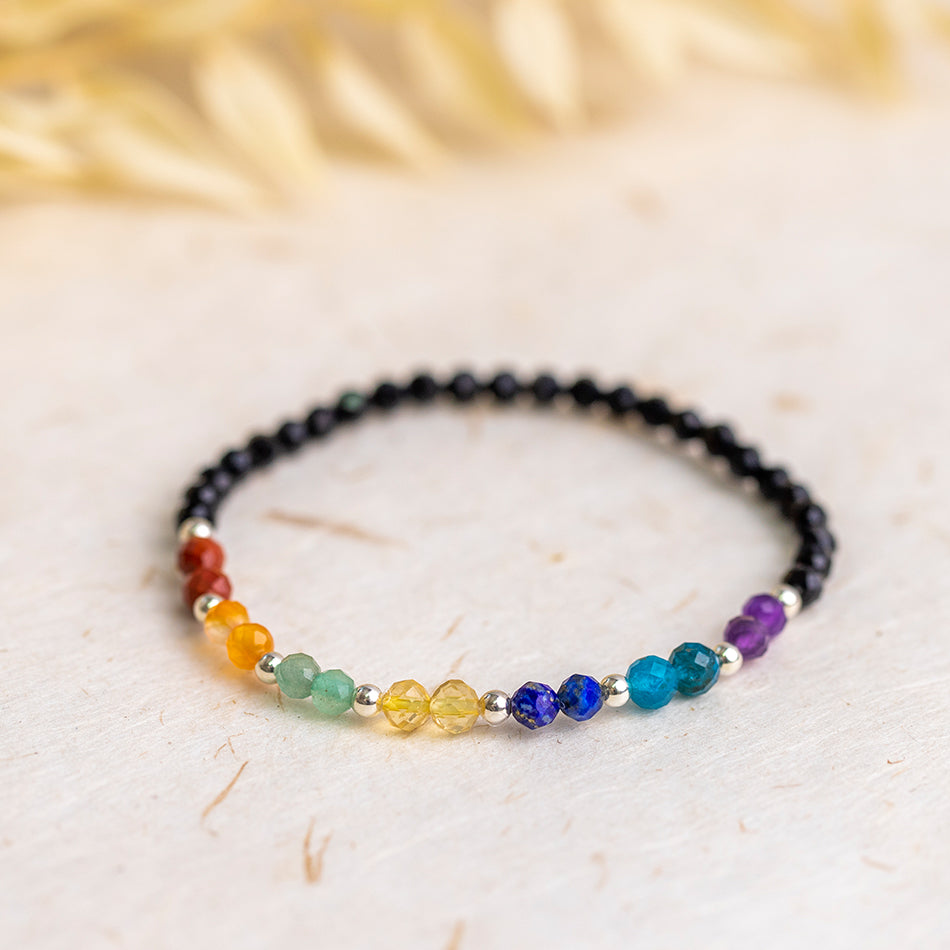 Seven Chakra Bracelet Dainty - 4mm - Djuna Studios