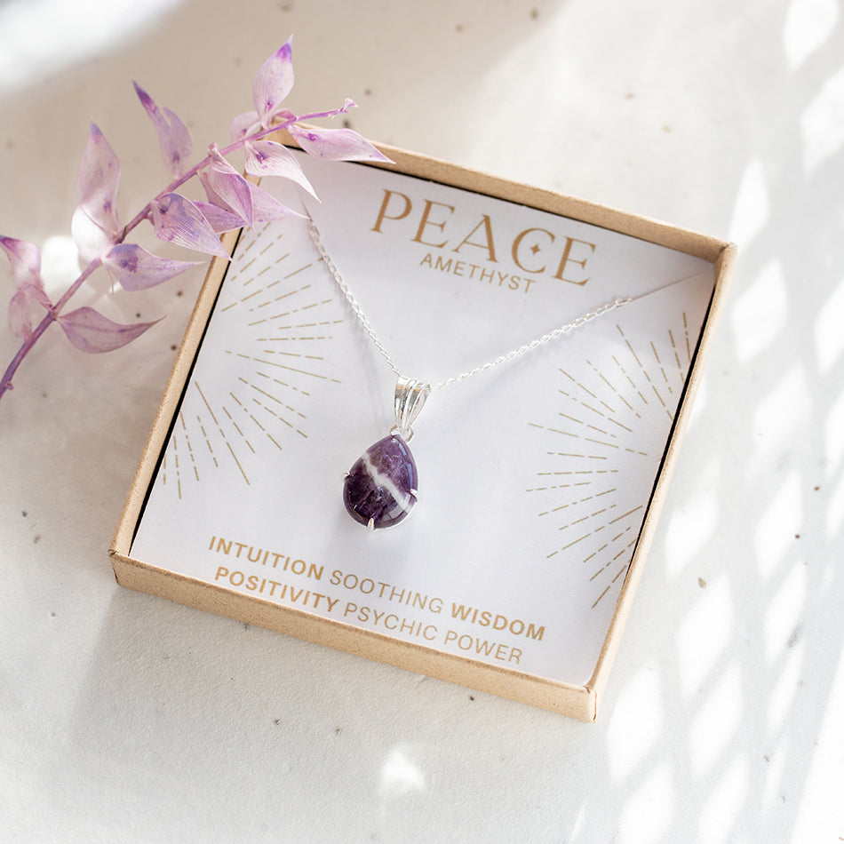 Amethyst Teardrop Pendant - Djuna Studios