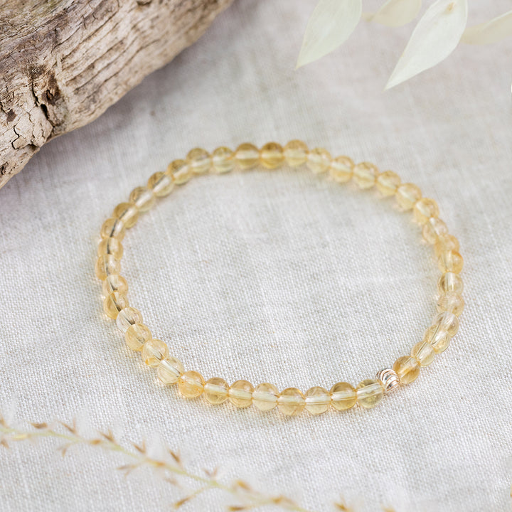 Citrine Gemstone Bracelet 4mm - Djuna Studios