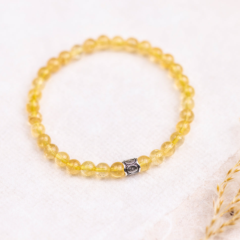 Citrine Gemstone Bracelet 6mm - Djuna Studios