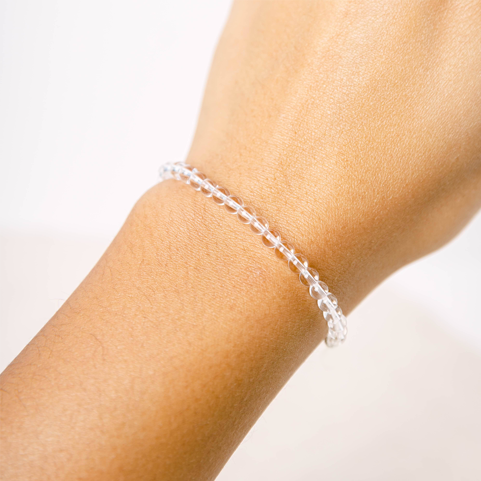 Crystal Quartz Gemstone Bracelet 4mm - Djuna Studios