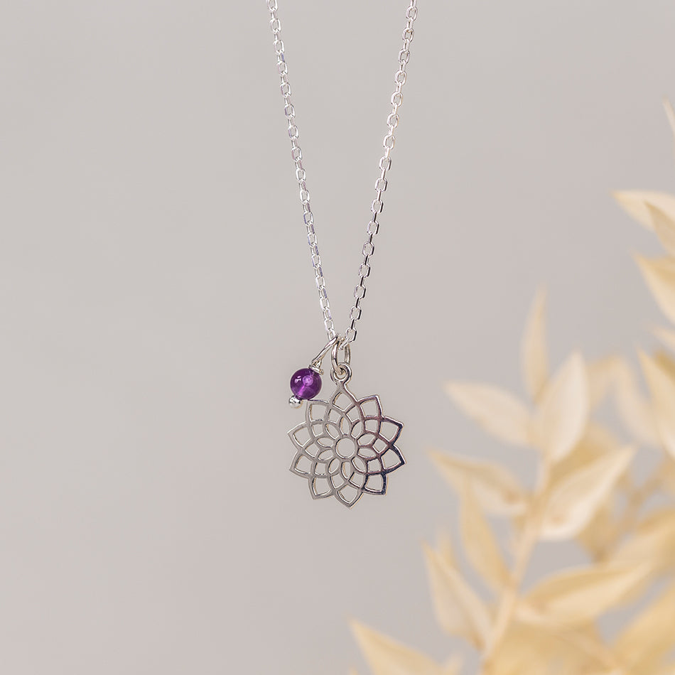 Crown Chakra Necklace with Amethyst Charm - Djuna Studios