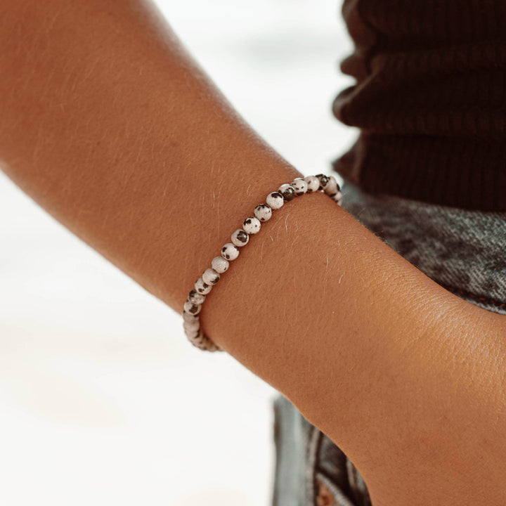 Dalmatian Jasper Gemstone Bracelet 4mm - Djuna Studios