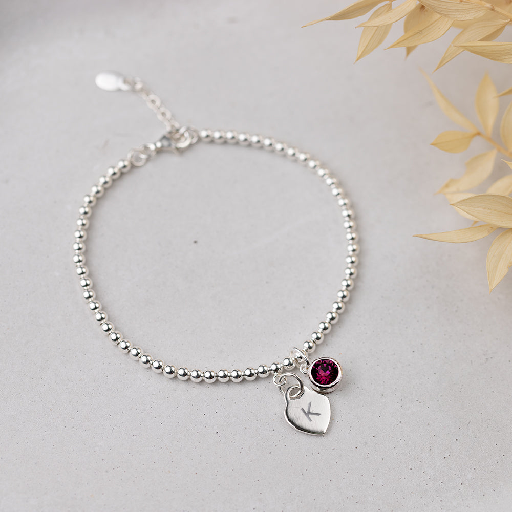 Personalised February Birthstone Bracelet - Amethyst - Djuna Studios