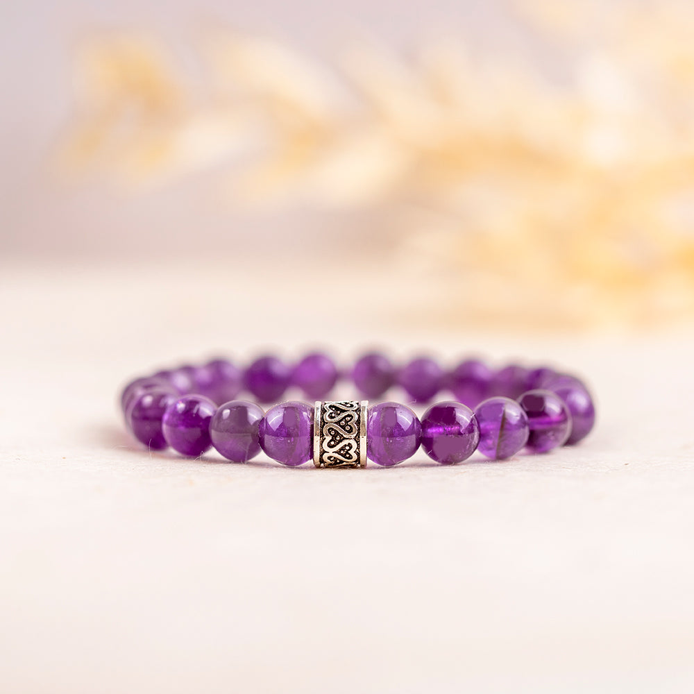 Amethyst Gemstone Bracelet 8mm - Djuna Studios