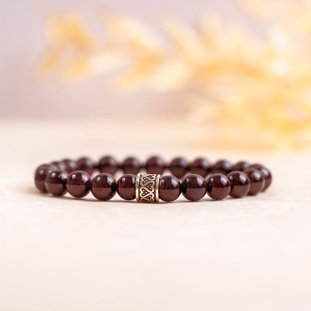 Garnet Gemstone Bracelet 8mm - Heart's Desire - Djuna Studios
