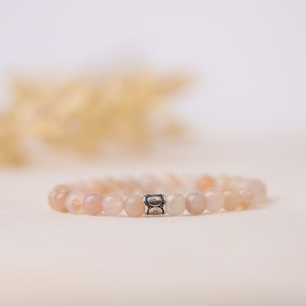 Flower Agate Gemstone Bracelet 6mm - Djuna Studios