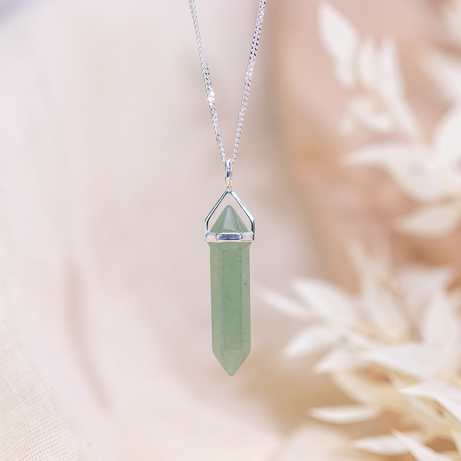 Green Aventurine Sterling Silver Point Pendant - Djuna Studios