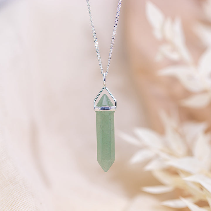 Green Aventurine Sterling Silver Point Pendant - Djuna Studios