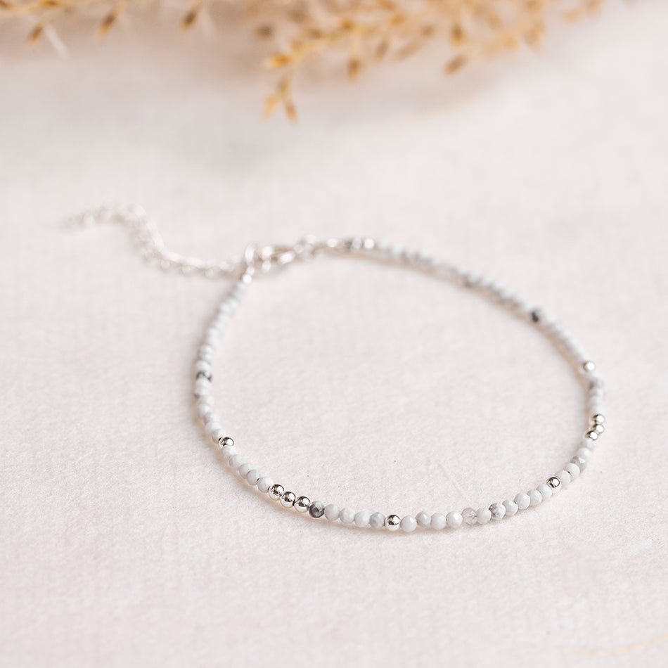 White Howlite Bracelet - Dainty - Djuna Studios