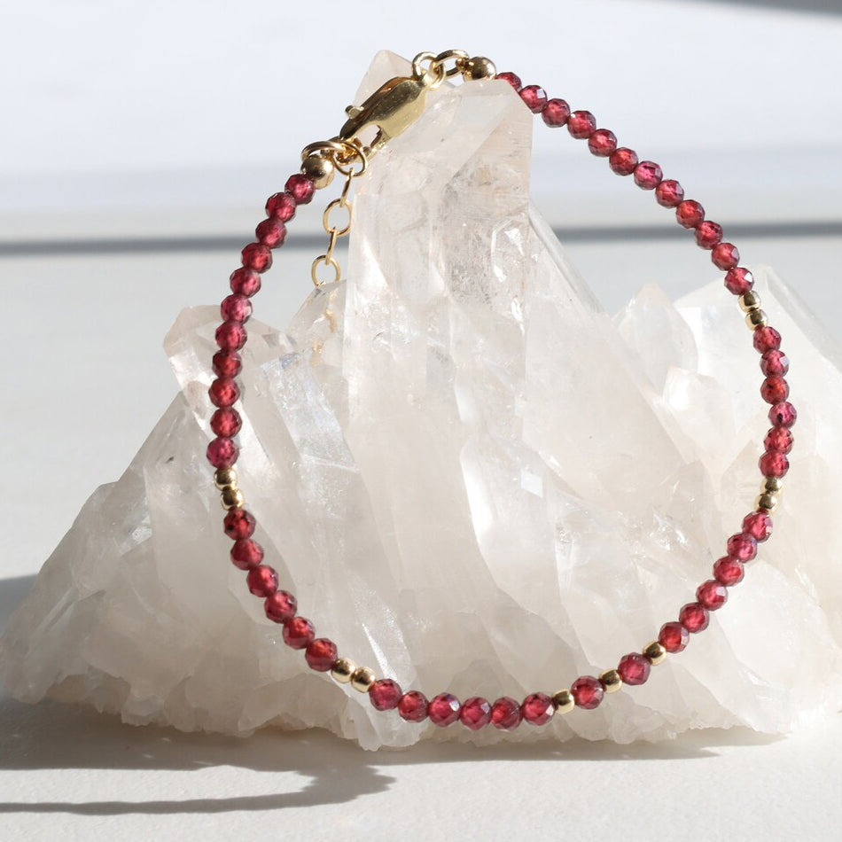 Garnet Dainty Bracelet - Djuna Studios