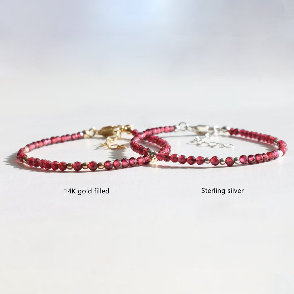 Garnet Dainty Bracelet - Djuna Studios