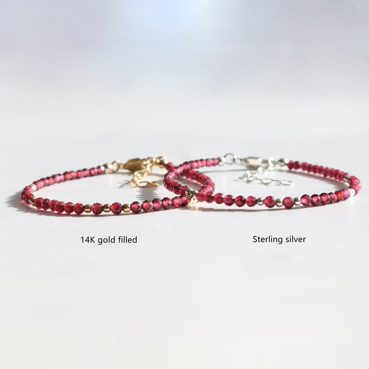 Garnet Dainty Bracelet - Djuna Studios