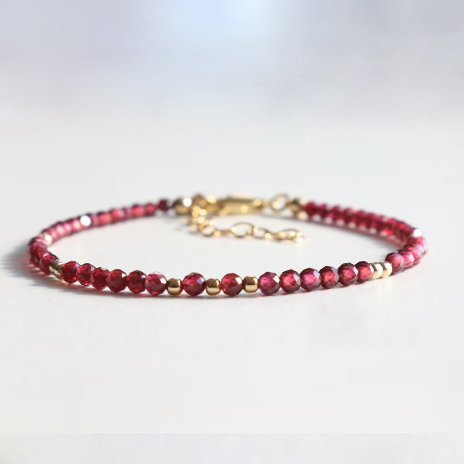 Garnet Dainty Bracelet - Djuna Studios