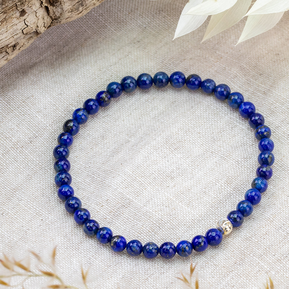 Lapis Lazuli Gemstone Bracelet 4mm - Djuna Studios