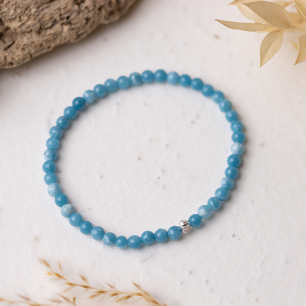Larimar Gemstone Bracelet 4mm - Djuna Studios