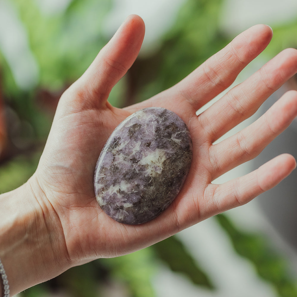 Lepidolite Palm Stone - Djuna Studios