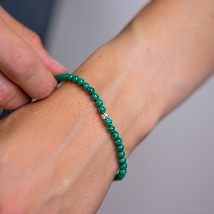 Malachite Gemstone Bracelet 4mm - Djuna Studios