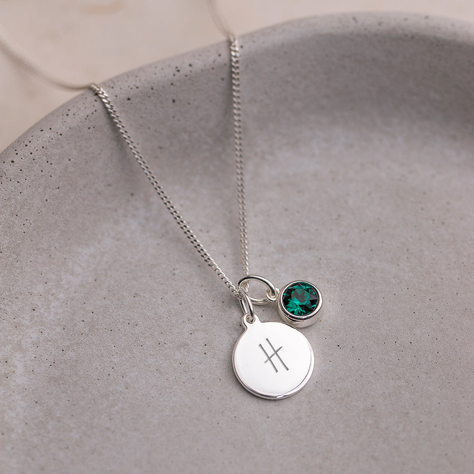 Personalised May Birthstone Necklace - Emerald - Djuna Studios