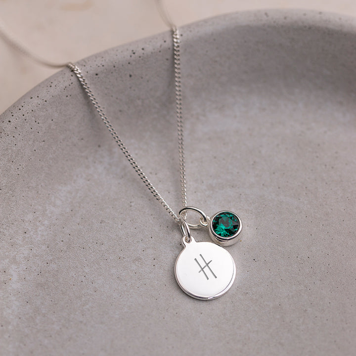 Personalised May Birthstone Necklace - Emerald - Djuna Studios