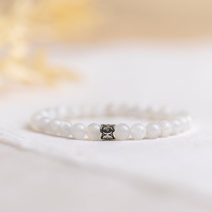 Rainbow Moonstone Gemstone Bracelet 6mm - Djuna Studios