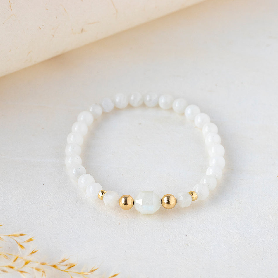 Spectral Harmony Rainbow Moonstone Bracelet 6mm - Djuna Studios