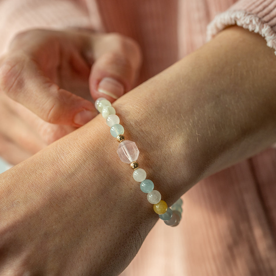 Morganite Mirage Gemstone Bracelet 6mm - Djuna Studios