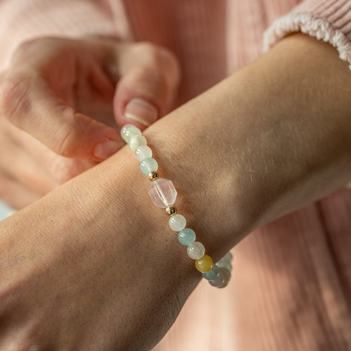 Morganite Mirage Gemstone Bracelet 6mm - Djuna Studios