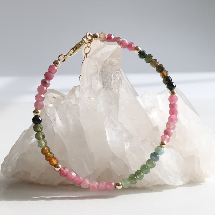 Rainbow Tourmaline Dainty Bracelet - Djuna Studios