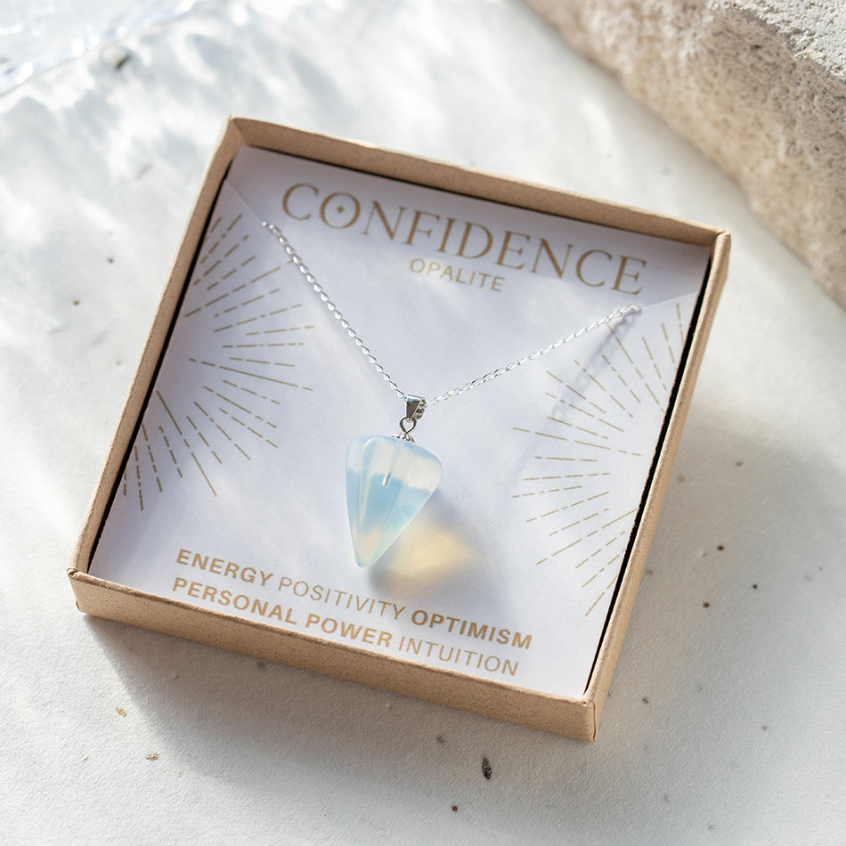 Opalite Pendulum Necklace for Protection - Djuna Studios