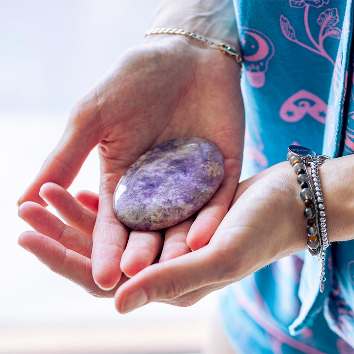 Lepidolite Palm Stone - Djuna Studios