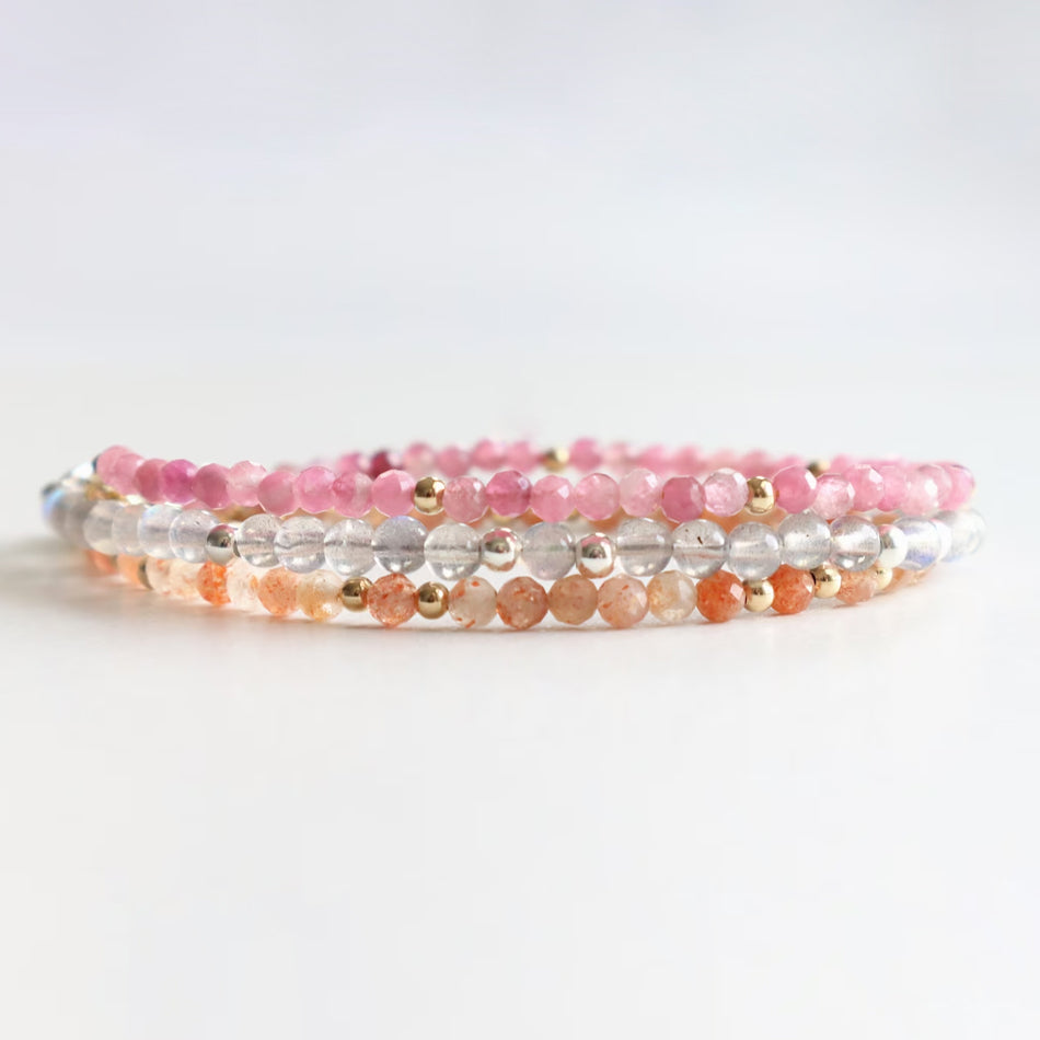 Pink Tourmaline Dainty Bracelet - Djuna Studios