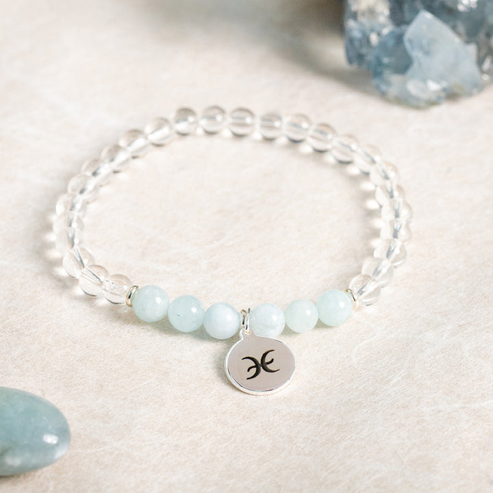 Pisces Zodiac Gift Set with Crystal Bracelet - Djuna Studios