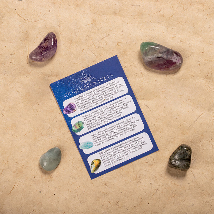 Pisces Zodiac Gift Set with Crystal Bracelet - Djuna Studios