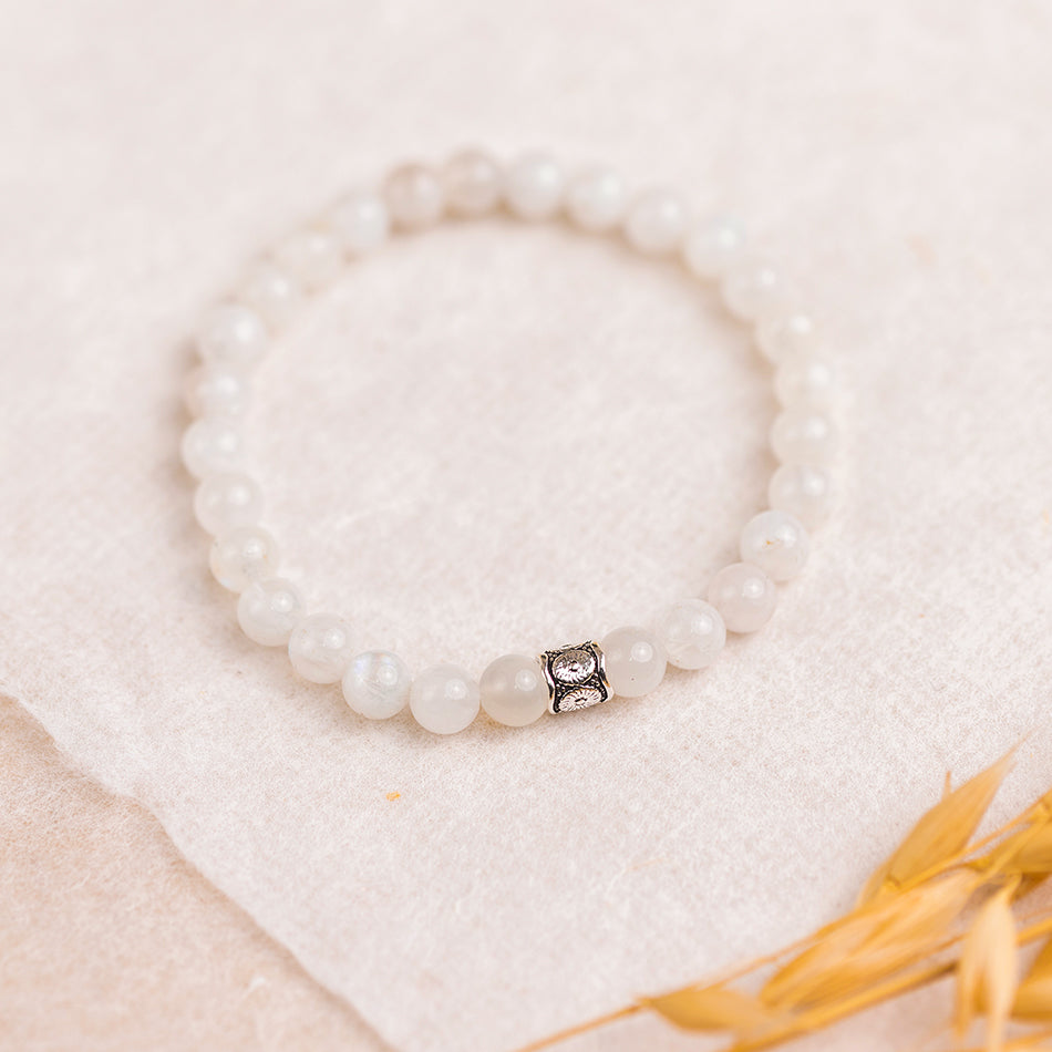 Rainbow Moonstone Gemstone Bracelet 6mm - Djuna Studios