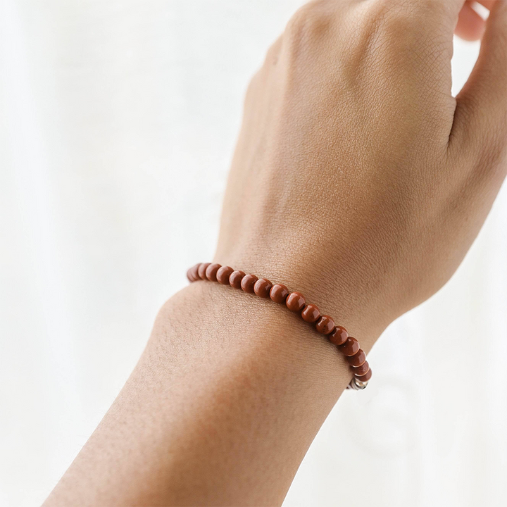 Red Jasper Gemstone Bracelet 4mm - Djuna Studios