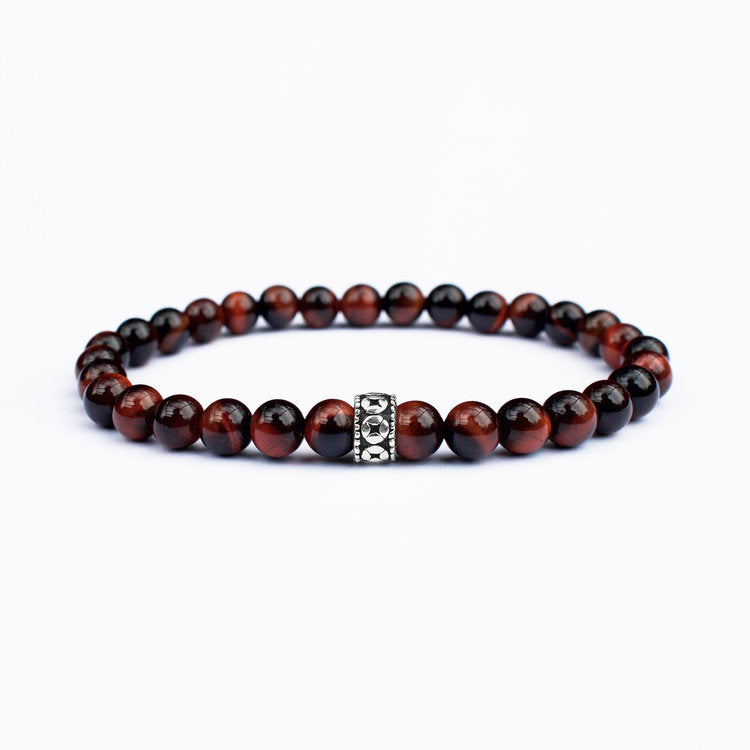 Men's Red Tiger's Eye Gemstone Bracelet 6mm - Djuna Studios