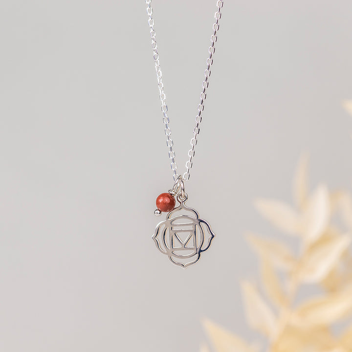 Root Chakra Necklace with Red Jasper Charm - Djuna Studios